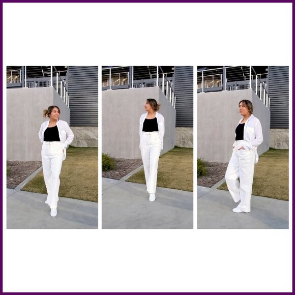 Wide Leg Stretch Jeans High Waist Bell Bottom Y2K Pants - Picture 8 of 8